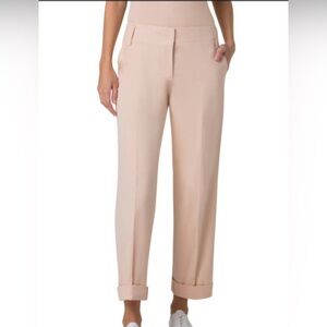 Akris Elegant Cream Cuffed Cropped Trousers
